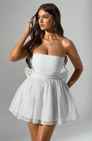 Katrina Mini Dress - Ivory Sparkle - glavon
