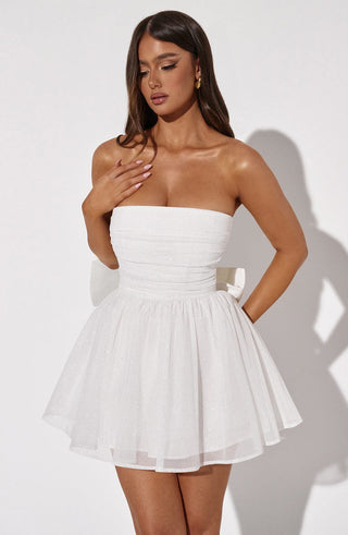 Katrina Mini Dress - Ivory Sparkle - glavon
