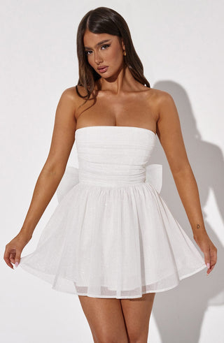 Katrina Mini Dress - Ivory Sparkle - glavon