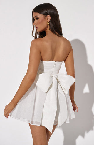 Katrina Mini Dress - Ivory Sparkle - glavon