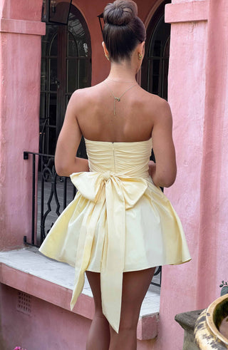 Katrina Mini Dress - Lemon - glavon