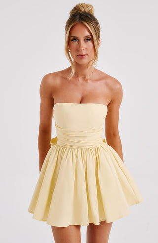 Katrina Mini Dress - Lemon - glavon