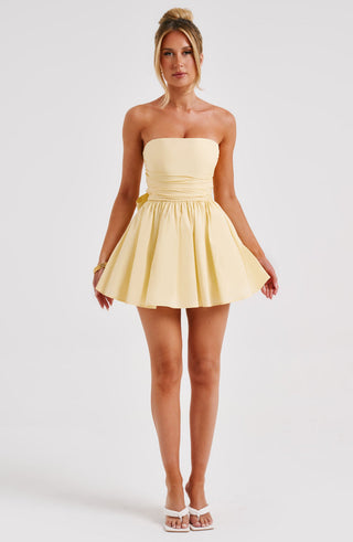 Katrina Mini Dress - Lemon - glavon