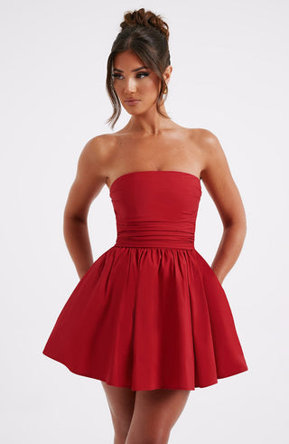 Katrina Mini Dress - Red - glavon