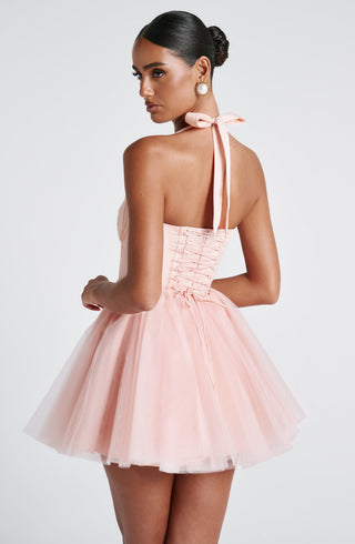 Keely Mini Dress - Soft Peach - glavon