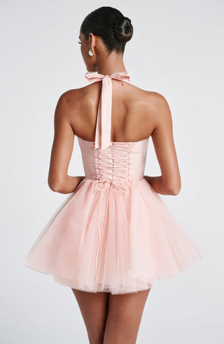 Keely Mini Dress - Soft Peach - glavon