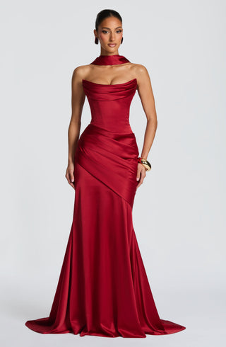 Kensington Maxi Dress - Deep Red - glavon