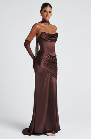 Kensington Maxi Dress - Plum Brown - glavon
