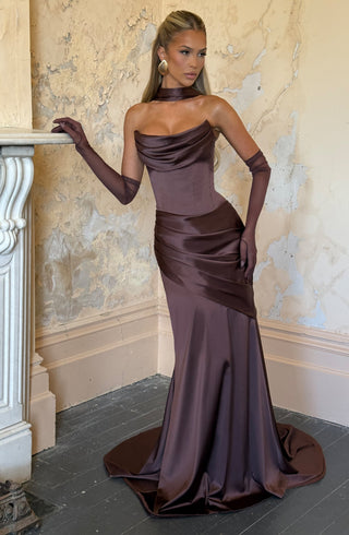 Kensington Maxi Dress - Plum Brown - glavon