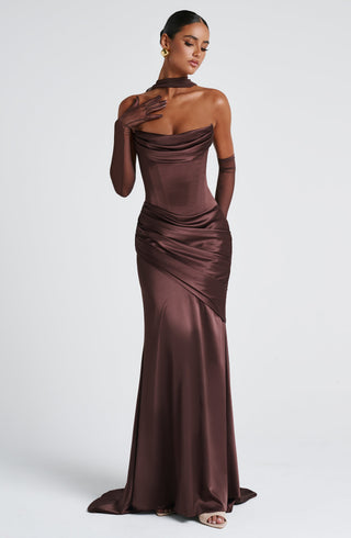 Kensington Maxi Dress - Plum Brown - glavon