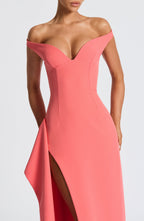 Khalesia Maxi Dress - Coral Pink - glavon