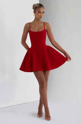 Kiah Mini Dress - Red - glavon