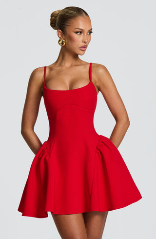 Kiah Mini Dress - Red - glavon