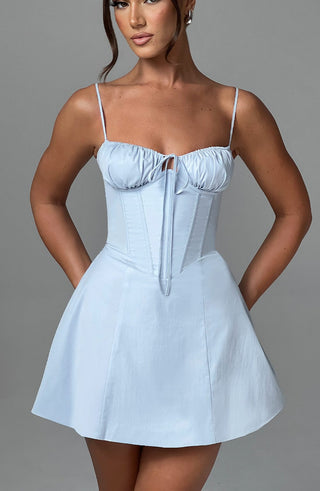 Lacey Mini Dress - Blue - glavon