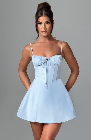 Lacey Mini Dress - Blue - glavon