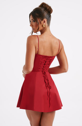Lacey Mini Dress - Red - glavon
