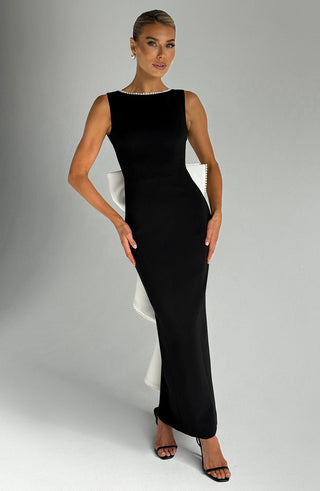 Lana Midaxi Dress - Black/White - glavon