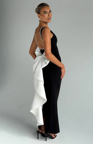 Lana Midaxi Dress - Black/White - glavon