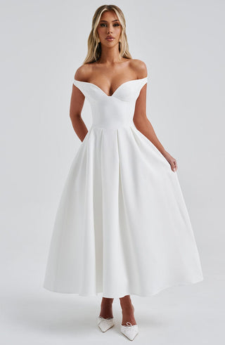 Lanetta Midi Dress - Ivory - glavon