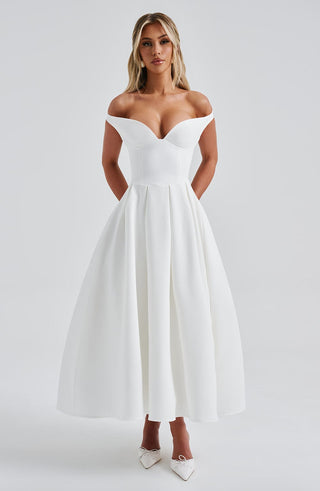 Lanetta Midi Dress - Ivory - glavon