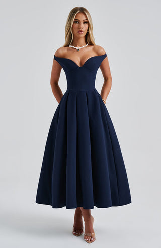 Lanetta Midi Dress - Navy - glavon