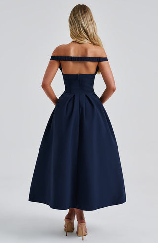 Lanetta Midi Dress - Navy - glavon