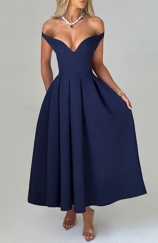 Lanetta Midi Dress - Navy - glavon