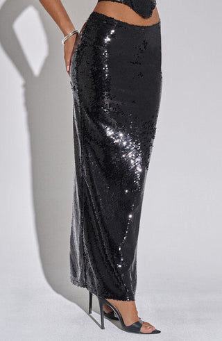 Larisa Maxi Skirt - Black - glavon