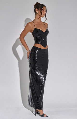 Larisa Maxi Skirt - Black - glavon
