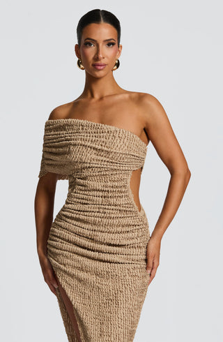 Laverna Midi Dress - Beige - glavon