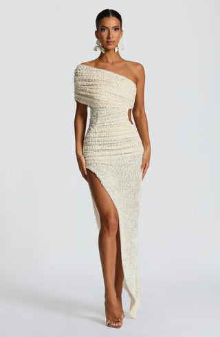 Laverna Midi Dress - Ivory - glavon
