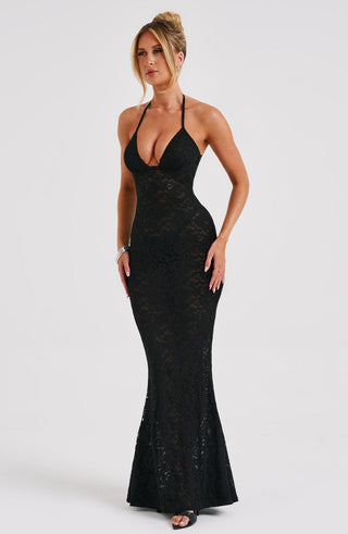 Leilina Maxi Dress - Black - glavon