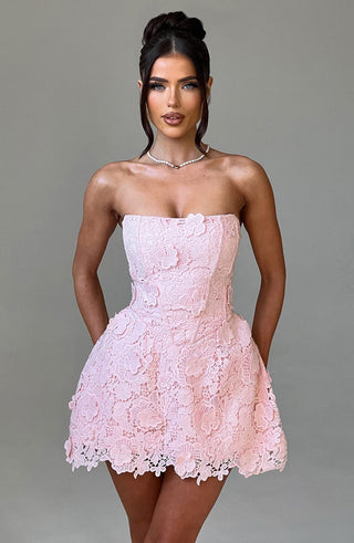 Leona Mini Dress - Blush - glavon