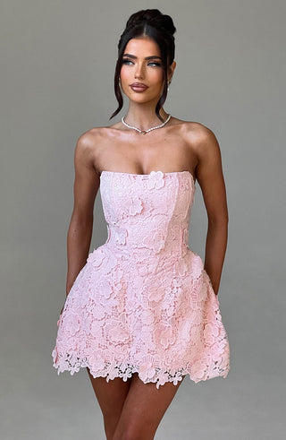 Leona Mini Dress - Blush - glavon
