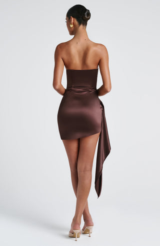 Leoni Mini Dress - Plum Brown - glavon