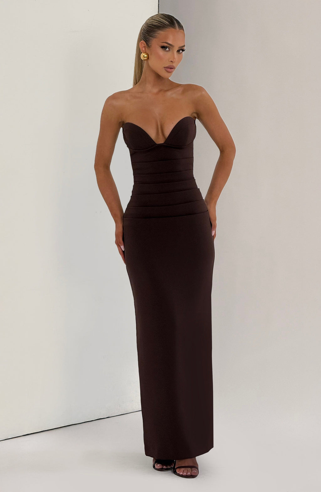 Lindsey Maxi Dress - Plum Brown - Napalia