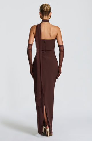 Lindsey Maxi Dress - Plum Brown - glavon