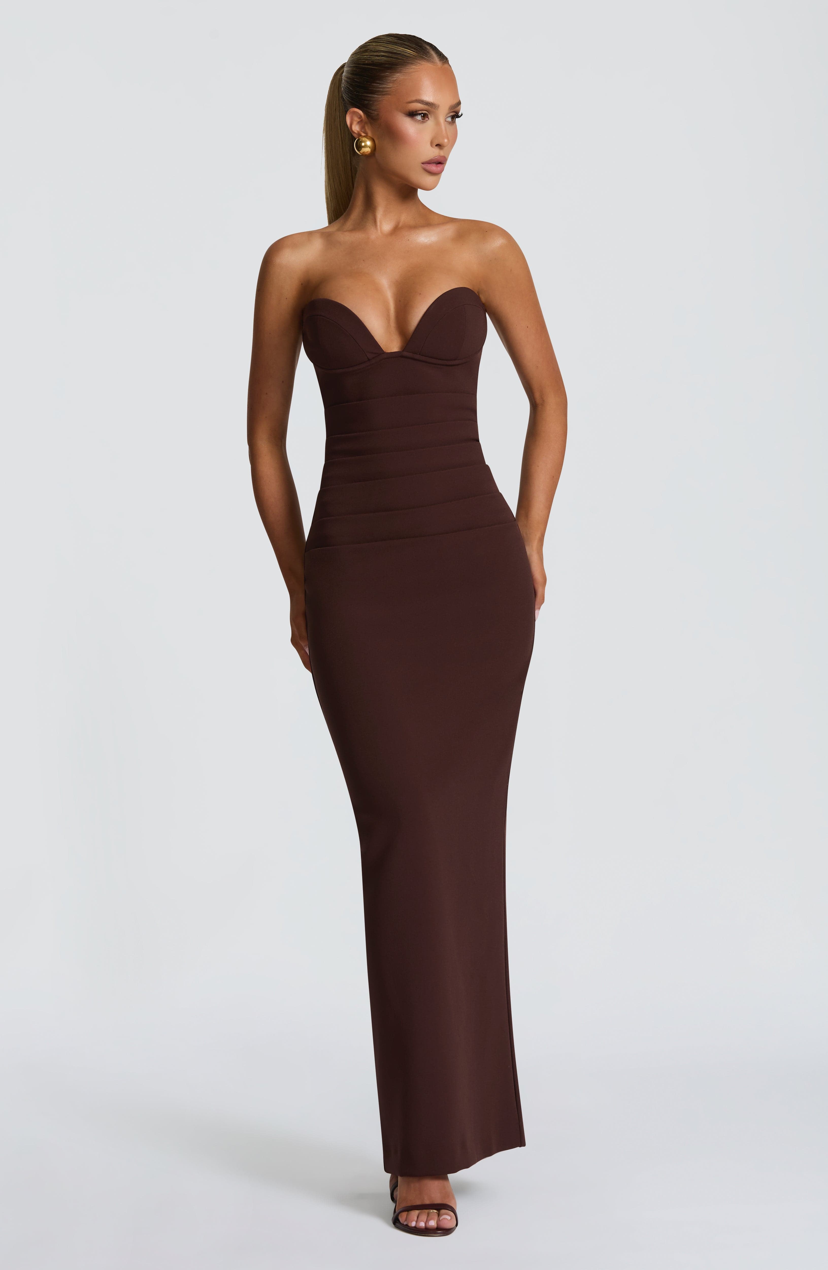 Lindsey Maxi Dress - Plum Brown - Napalia