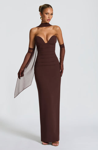 Lindsey Maxi Dress - Plum Brown - glavon