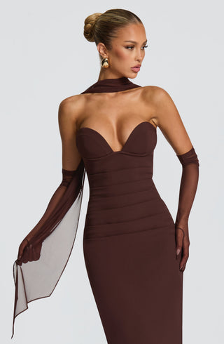 Lindsey Maxi Dress - Plum Brown - glavon