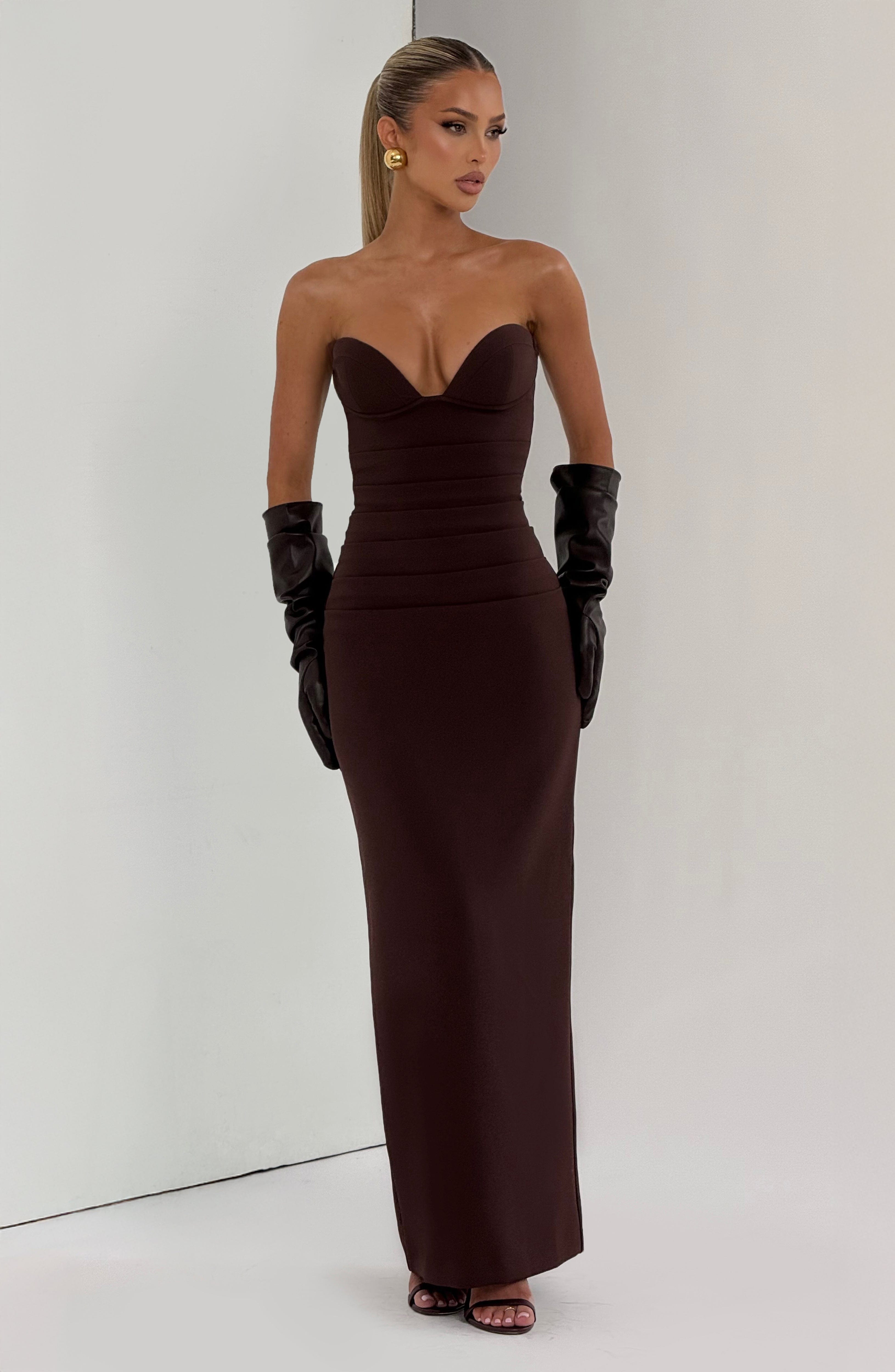 Lindsey Maxi Dress - Plum Brown - Napalia