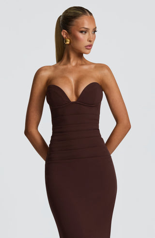 Lindsey Maxi Dress - Plum Brown - glavon