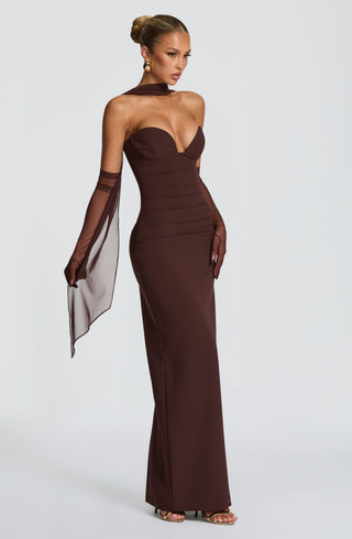 Lindsey Maxi Dress - Plum Brown - glavon