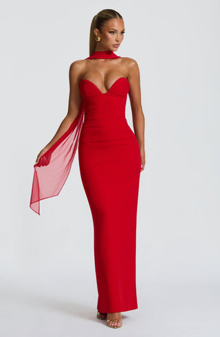 Lindsey Maxi Dress - Red - glavon