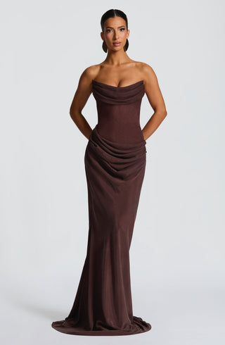 Liora Maxi Dress - Plum Brown - glavon
