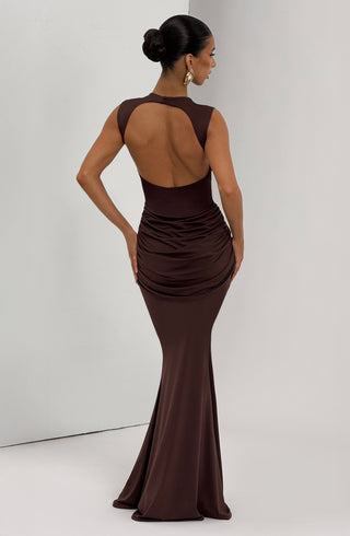Lorenza Maxi Dress - Plum Brown - glavon