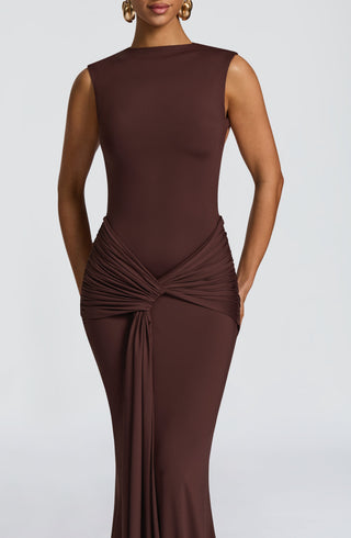 Lorenza Maxi Dress - Plum Brown - glavon