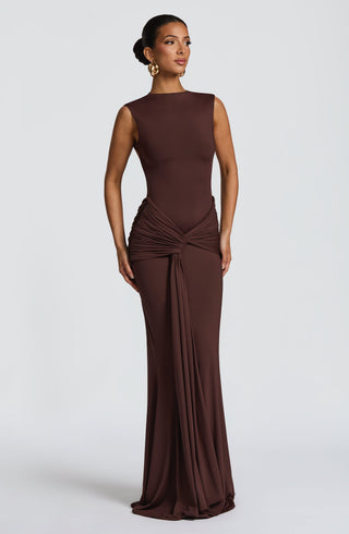 Lorenza Maxi Dress - Plum Brown - glavon