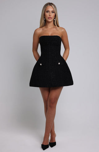 Lottie Mini Dress - Black - glavon