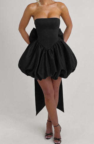 Lotus Mini Dress - Black - glavon